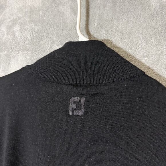 FootJoy Sweater XL Black Half Zip Pullover Wool Lined Golf Performance Indian - Picture 3 of 10